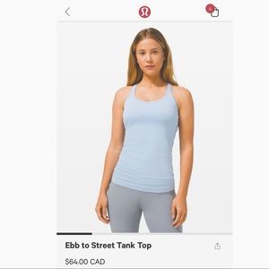 Lululemon built in bra tank EBB TO STREET
